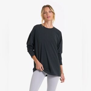 Women’s Black Long Sleeve Feather Tee